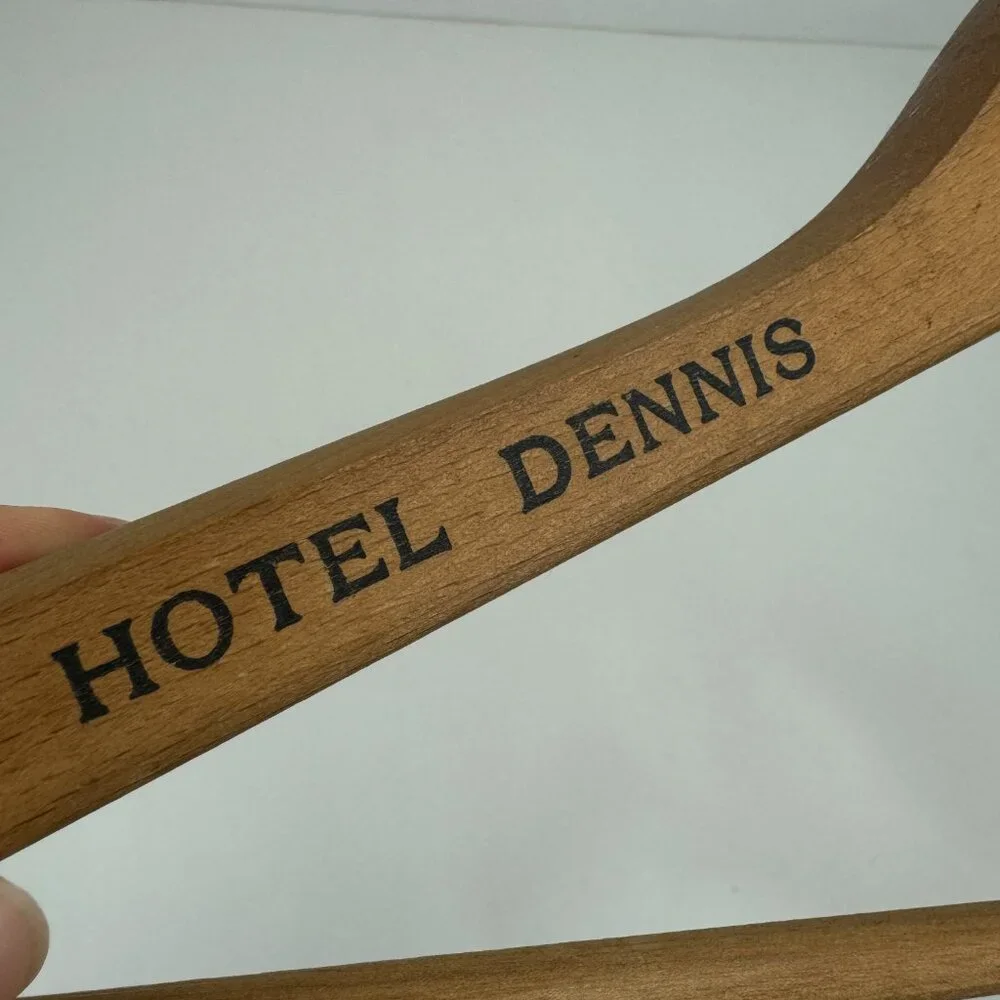 Vtg Tan Wooden Hotel Dennis Atlantic City New Jersey NJ Clothing‎ Jacket Hanger